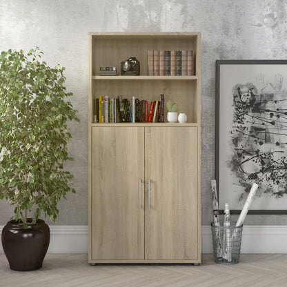 Cote | Furniture Prima Bookcase, 3 Shelves, 2 Doors - Oak Prima, Bookcases 7208042031ak