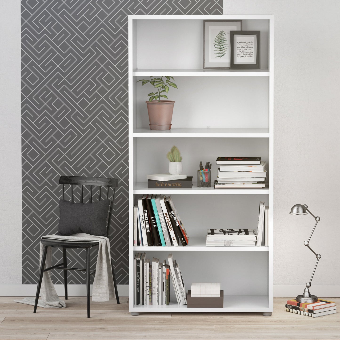 Cote | Furniture Prima Bookcase 4 Shelves - White Prima, Bookcases 7208042049