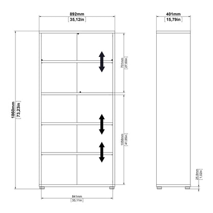 Cote | Furniture Prima Bookcase 4 Shelves - White Prima, Bookcases 7208042049