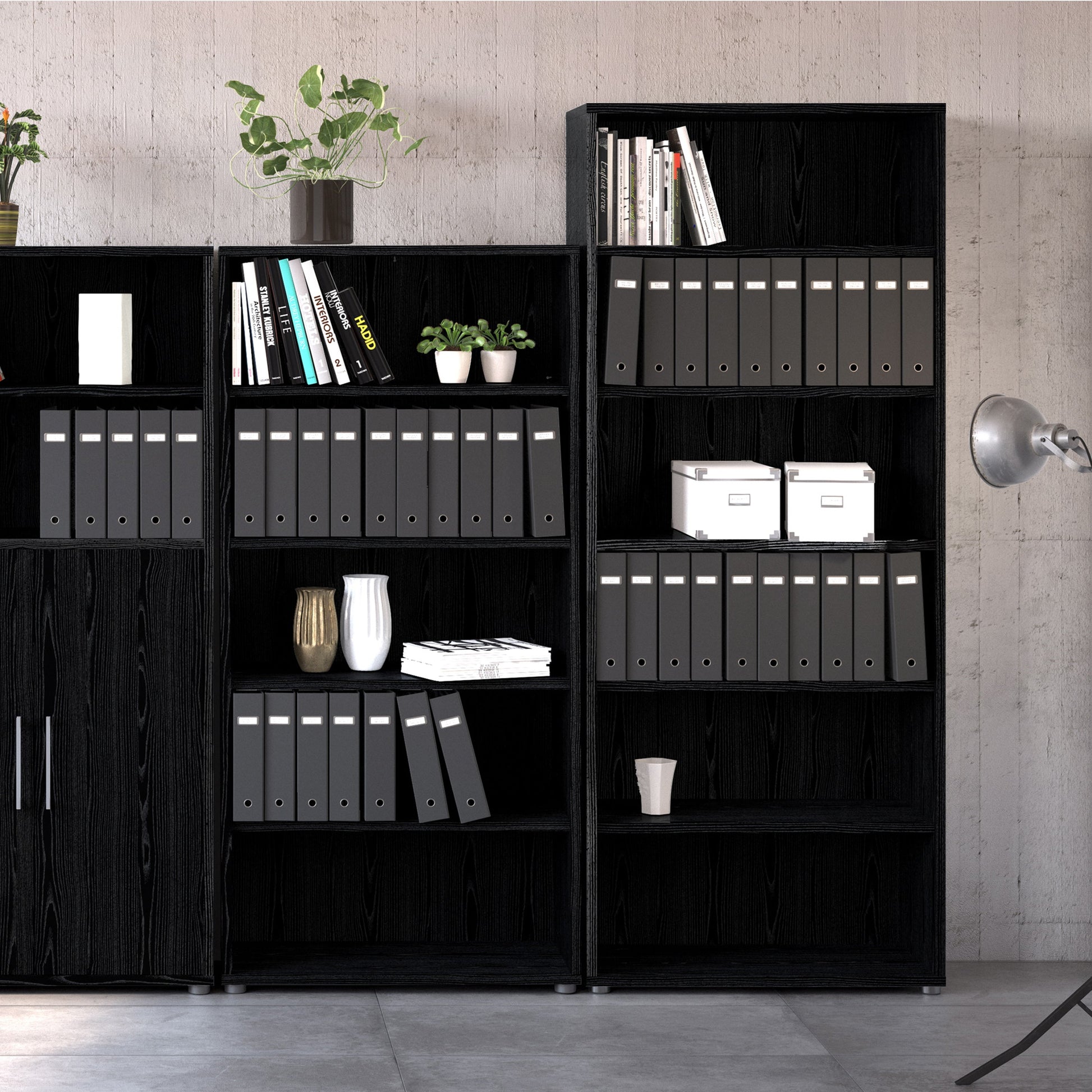 Cote | Furniture Prima Bookcase 4 Shelves - Black Prima, Bookcases 7208042061