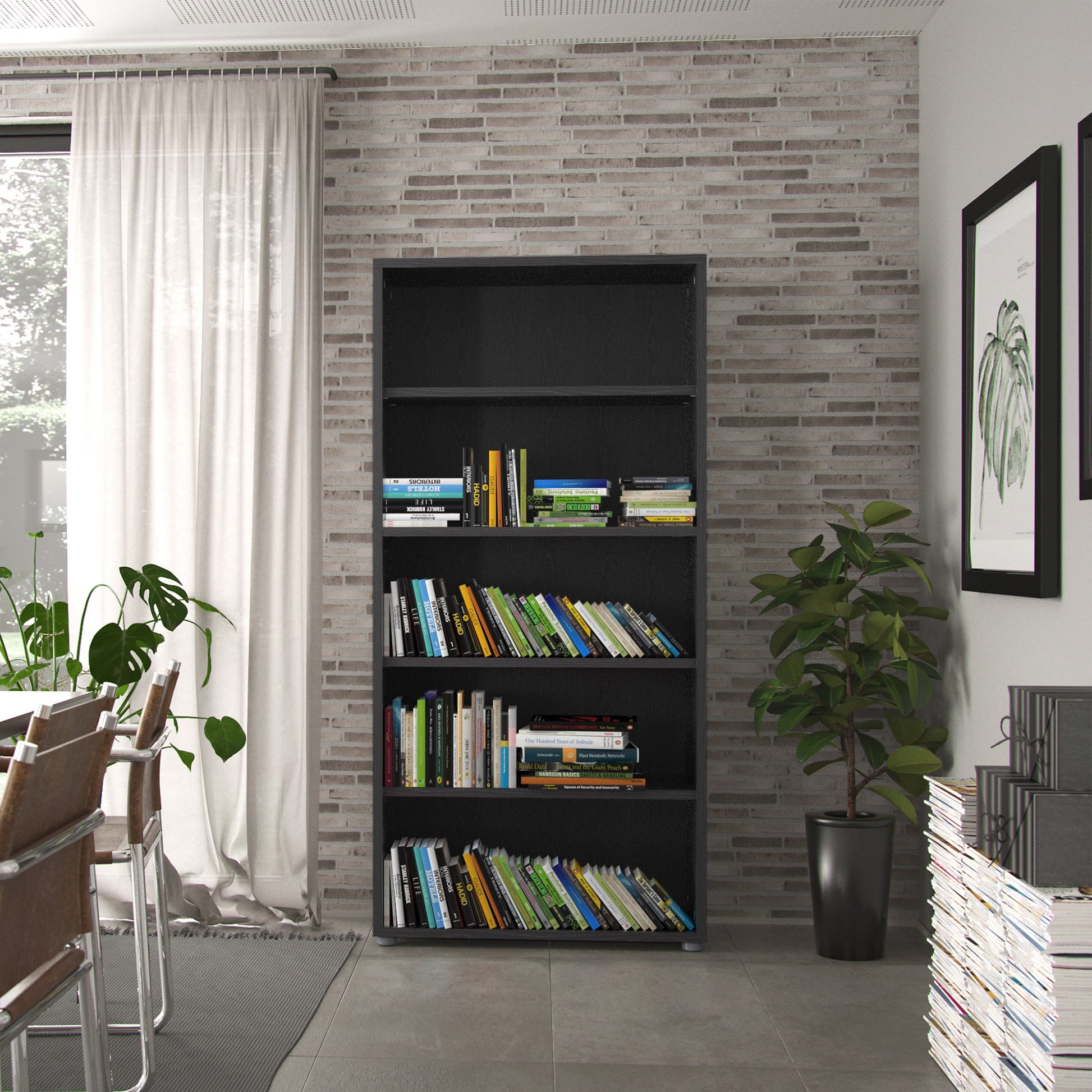 Cote | Furniture Prima Bookcase 4 Shelves - Black Prima, Bookcases 7208042061