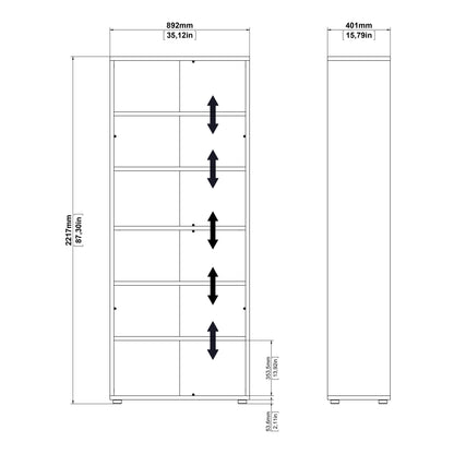 Cote | Furniture Prima Bookcase 3 Shelves, 2 Drawers + 2 Doors - White Prima, Bookcases 720804212549