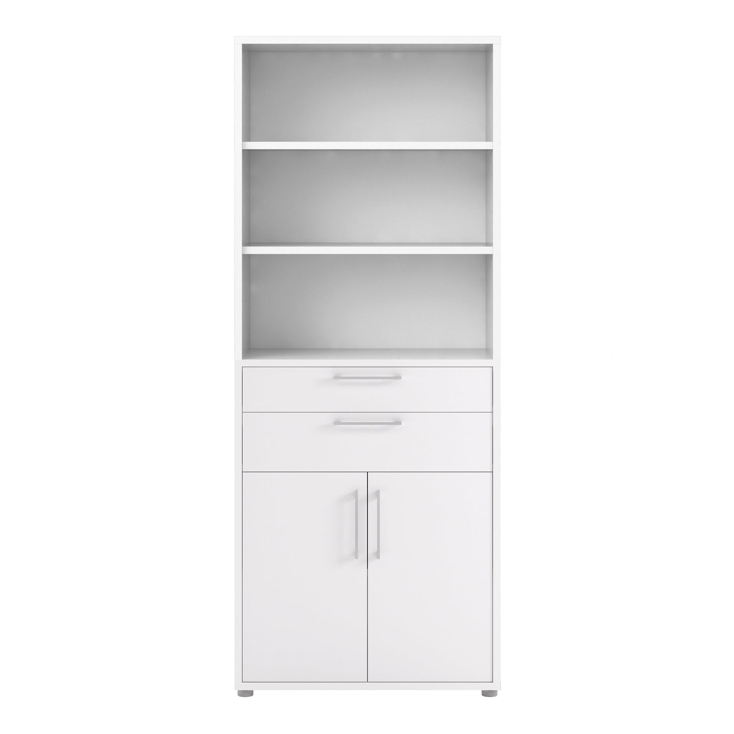 Cote | Furniture Prima Bookcase 3 Shelves, 2 Drawers + 2 Doors - White Prima, Bookcases 720804212549