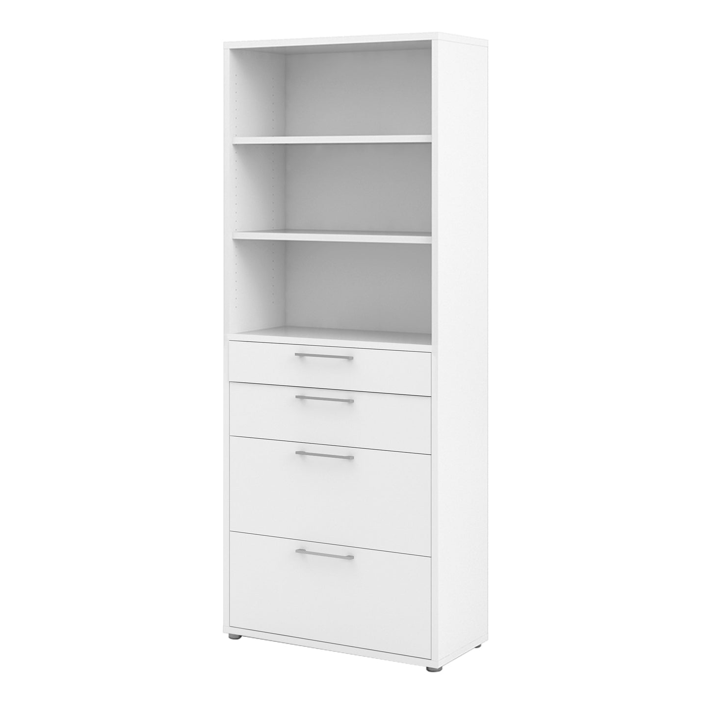 Cote | Furniture Prima Bookcase 2 Shelves, 2 Drawers + 2 File Drawers - White Prima, Bookcases 720804212649