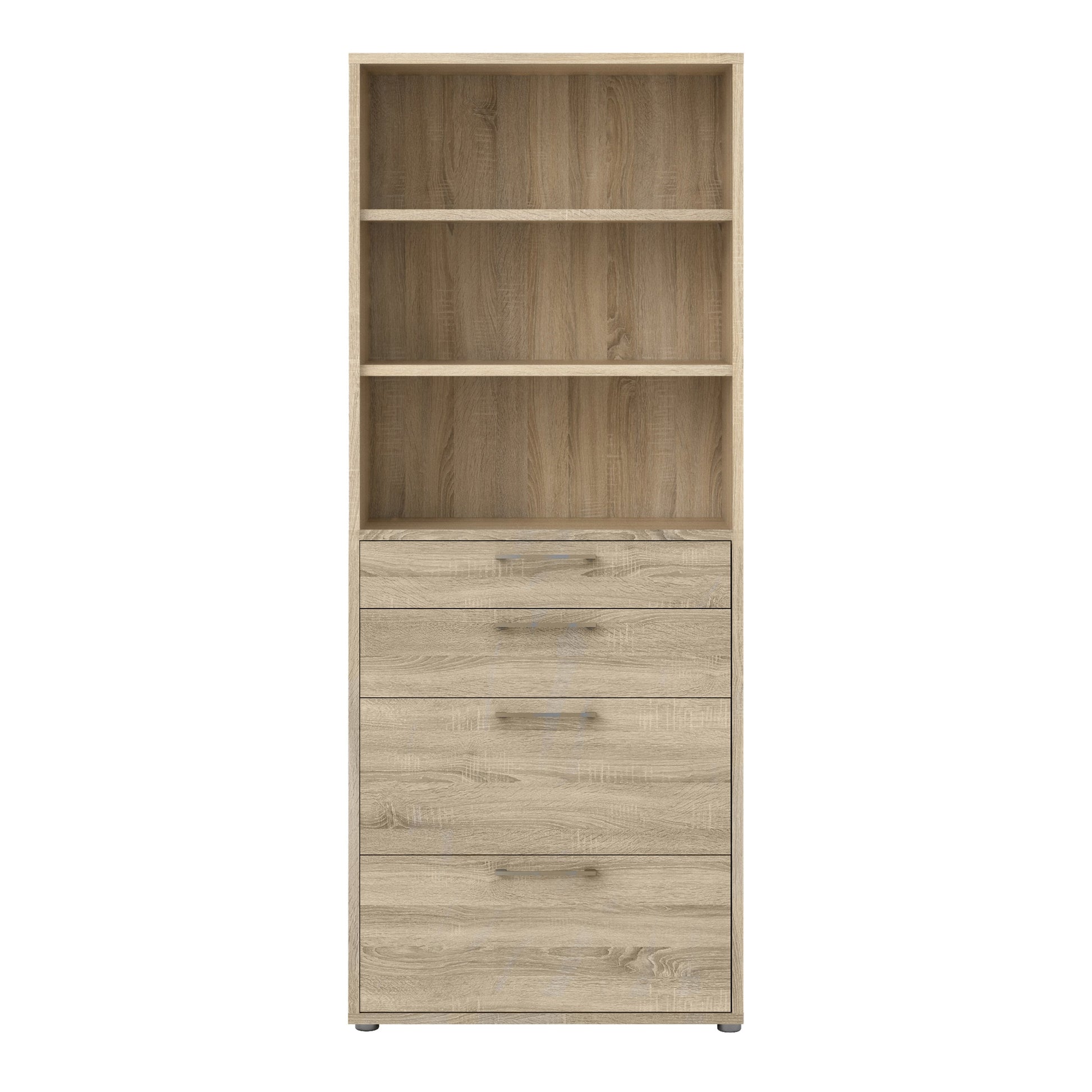 Cote | Furniture Prima Bookcase, 2 Shelves, 2 Drawers + 2 File Drawers - Oak Prima, Bookcases 7208042126ak