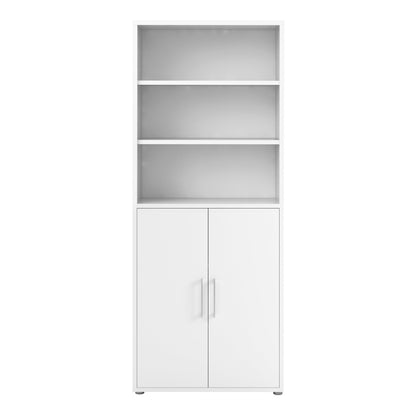 Cote | Furniture Prima Bookcase 4 Shelves + 2 Doors - White Prima, Bookcases 720804213149