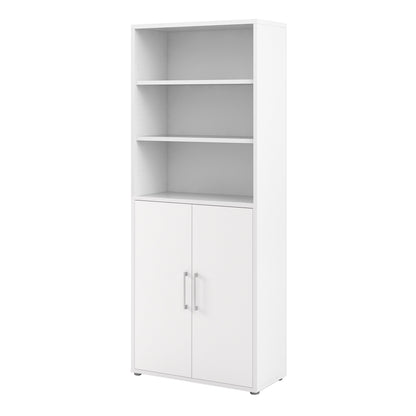 Cote | Furniture Prima Bookcase 4 Shelves + 2 Doors - White Prima, Bookcases 720804213149