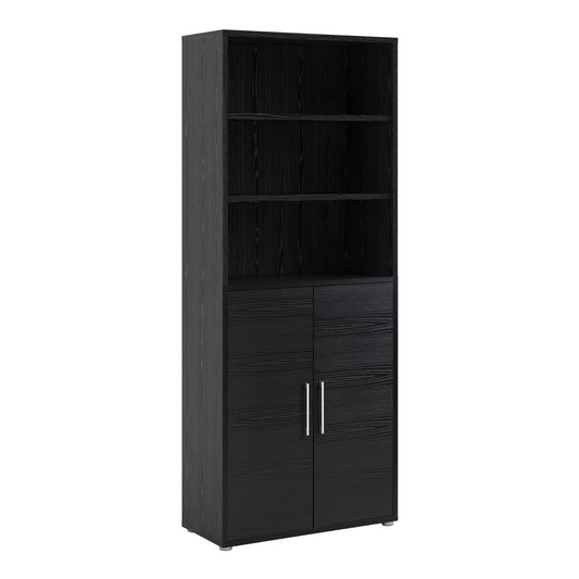 Cote | Furniture Prima Bookcase 4 Shelves + 2 Doors  - Black Prima, Bookcases 720804213161