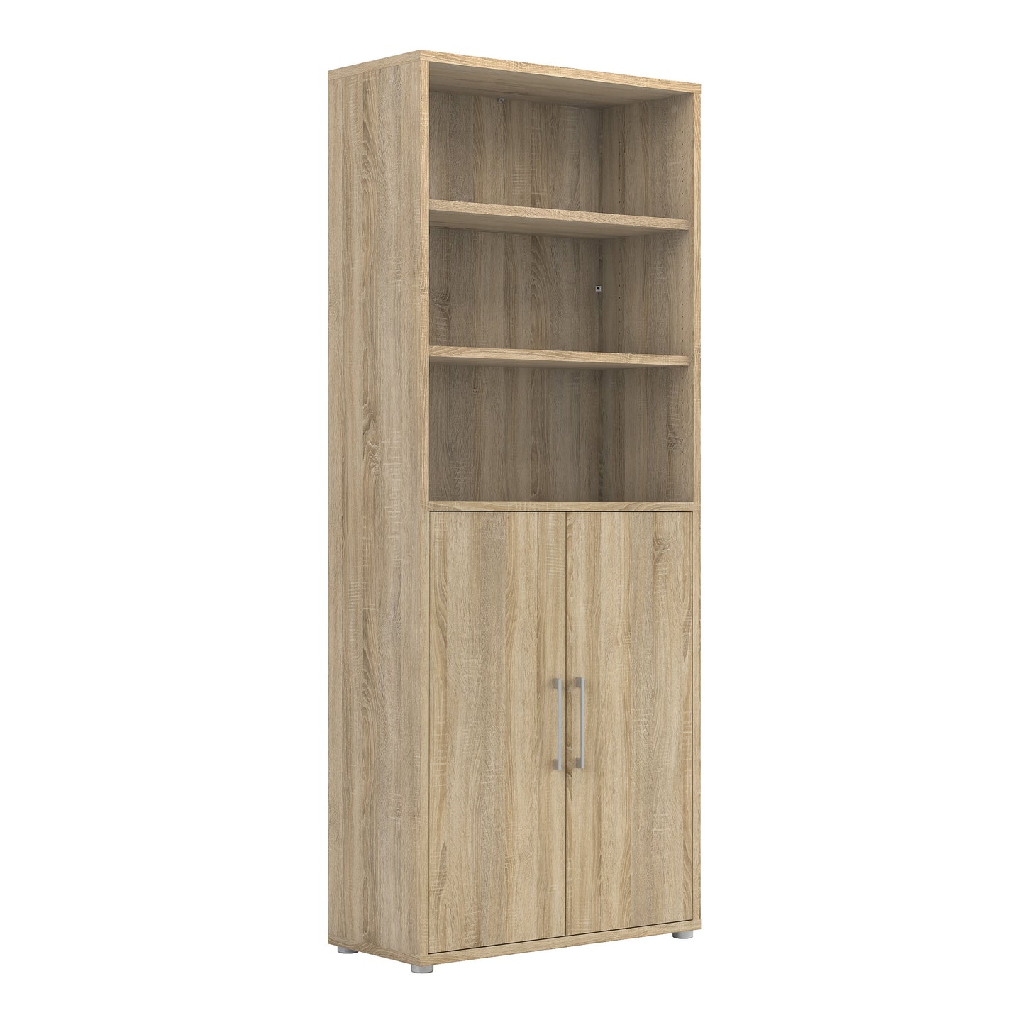 Cote | Furniture Prima Bookcase, 4 Shelves + 2 Doors - Oak Prima, Bookcases 7208042131ak