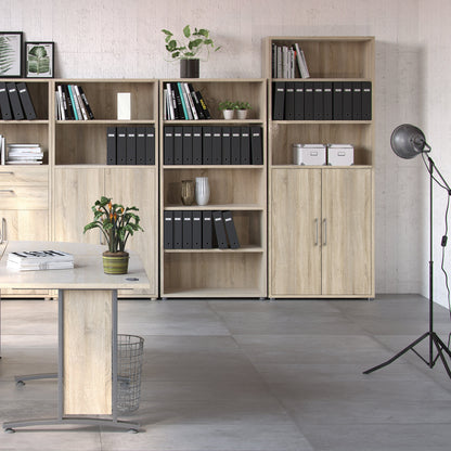 Cote | Furniture Prima Bookcase, 4 Shelves + 2 Doors - Oak Prima, Bookcases 7208042131ak