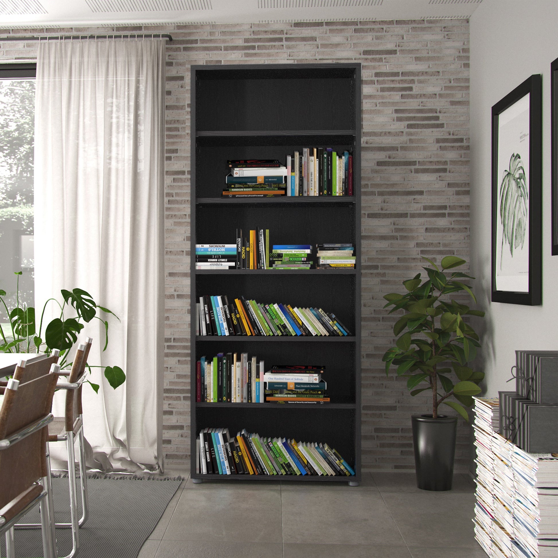 Cote | Furniture Prima Bookcase 5 Shelves - Black Prima, Bookcases 7208042161