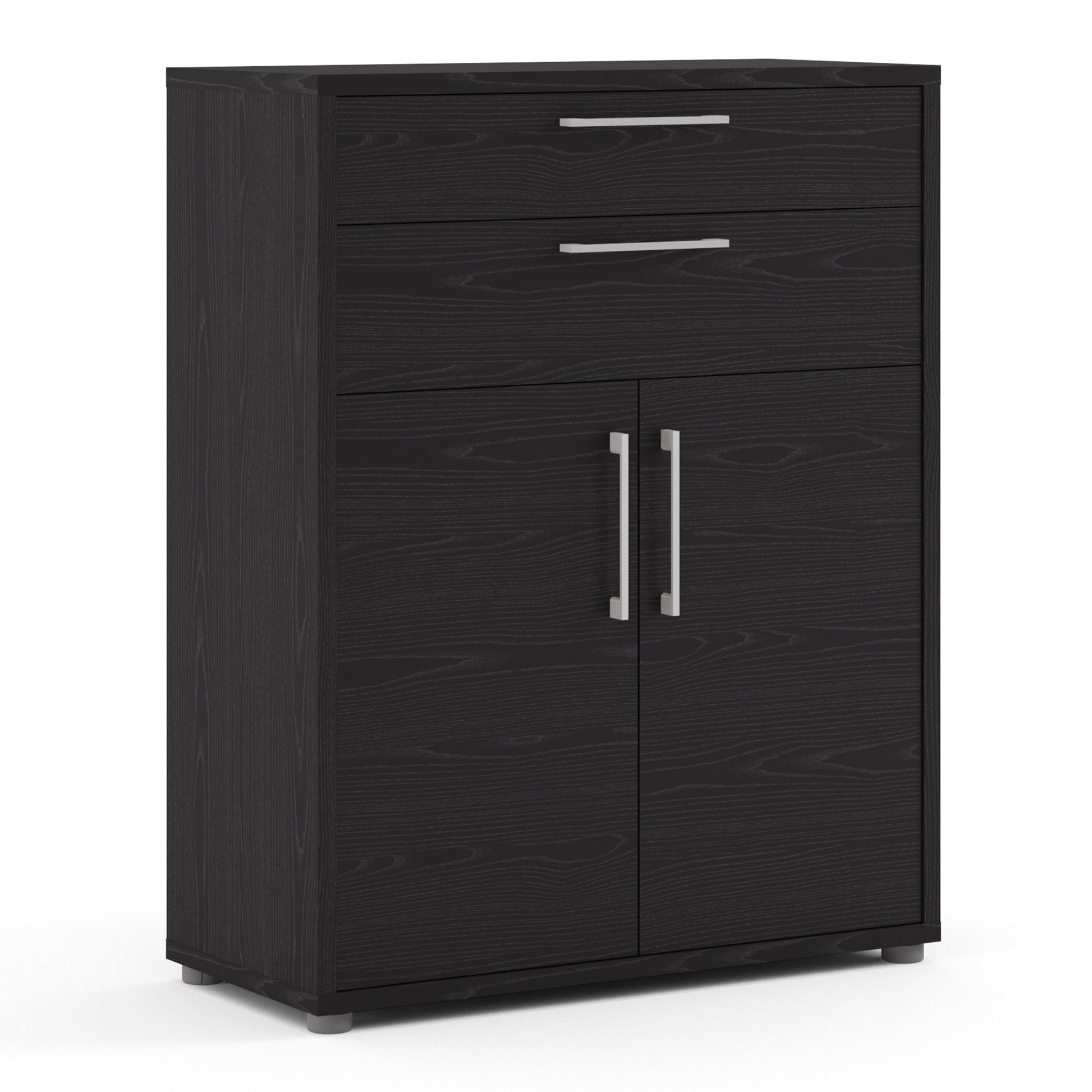 Cote | Furniture Prima Bookcase 1 Shelf, 2 Drawers + 2 Door - Black Prima, Bookcases 720804232561