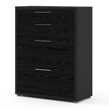 Cote | Furniture Prima Office Storage, 2 Drawers + 2 File Drawers - Black Prima, Office Cabinets 720804232661