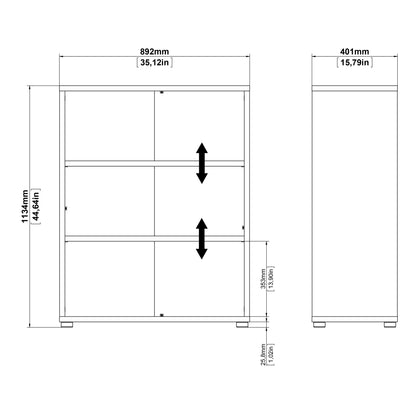 Cote | Furniture Prima Bookcase, 2 Shelves - Oak Prima, Bookcases 72080423ak