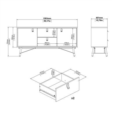 Cote | Furniture Ry Sideboard, 2 Door + 2 Drawer - Black Walnut Ry, Sideboards 72186006gmdj