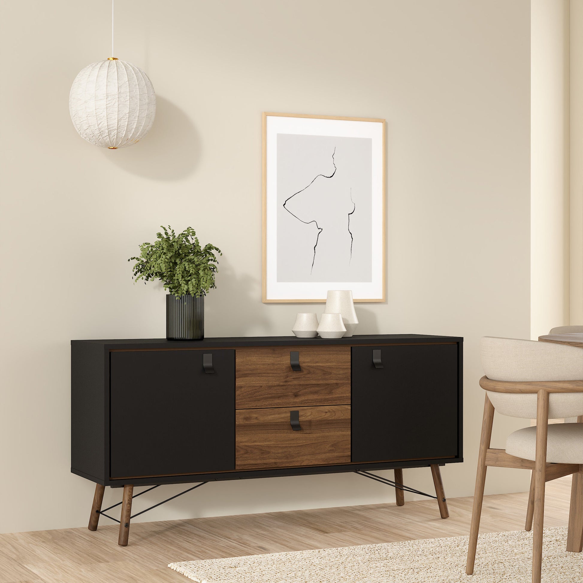 Cote | Furniture Ry Sideboard, 2 Door + 2 Drawer - Black Walnut Ry, Sideboards 72186006gmdj