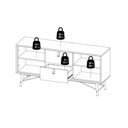 Cote | Furniture Ry Sideboard, 2 Door + 2 Drawer - White Ry, Sideboards 72186006gogo