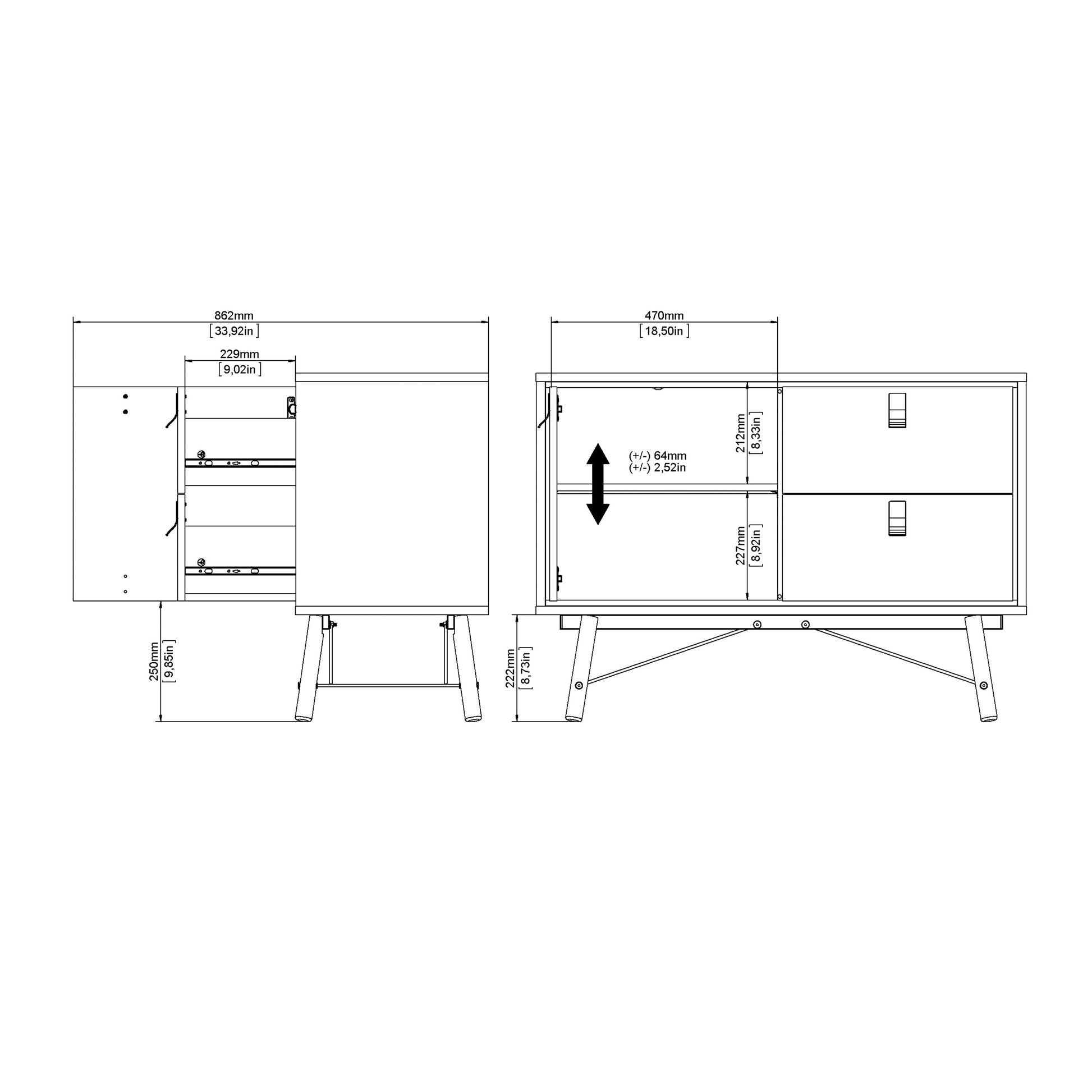 Cote | Furniture Ry Sideboard, 1 Door + 2 Drawer - White Ry, Sideboards 72186010gogo