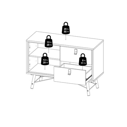 Cote | Furniture Ry Sideboard, 1 Door + 2 Drawer - White Ry, Sideboards 72186010gogo