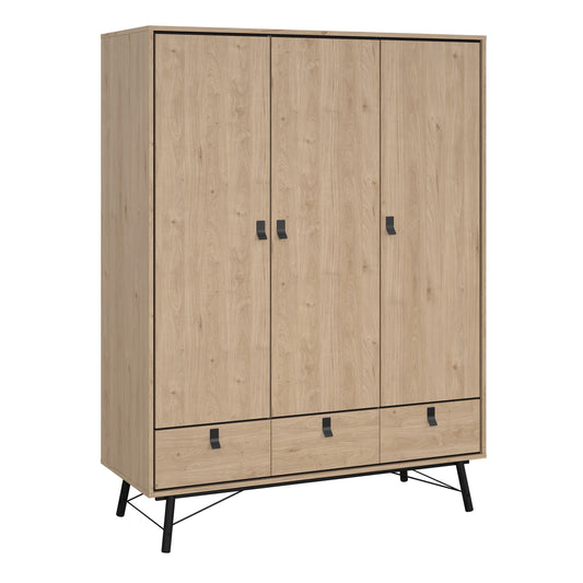 Cote | Furniture Ry Wardrobe, 3 Door + 3 Drawer - Oak Ry, Wardrobes 72186011hlhl