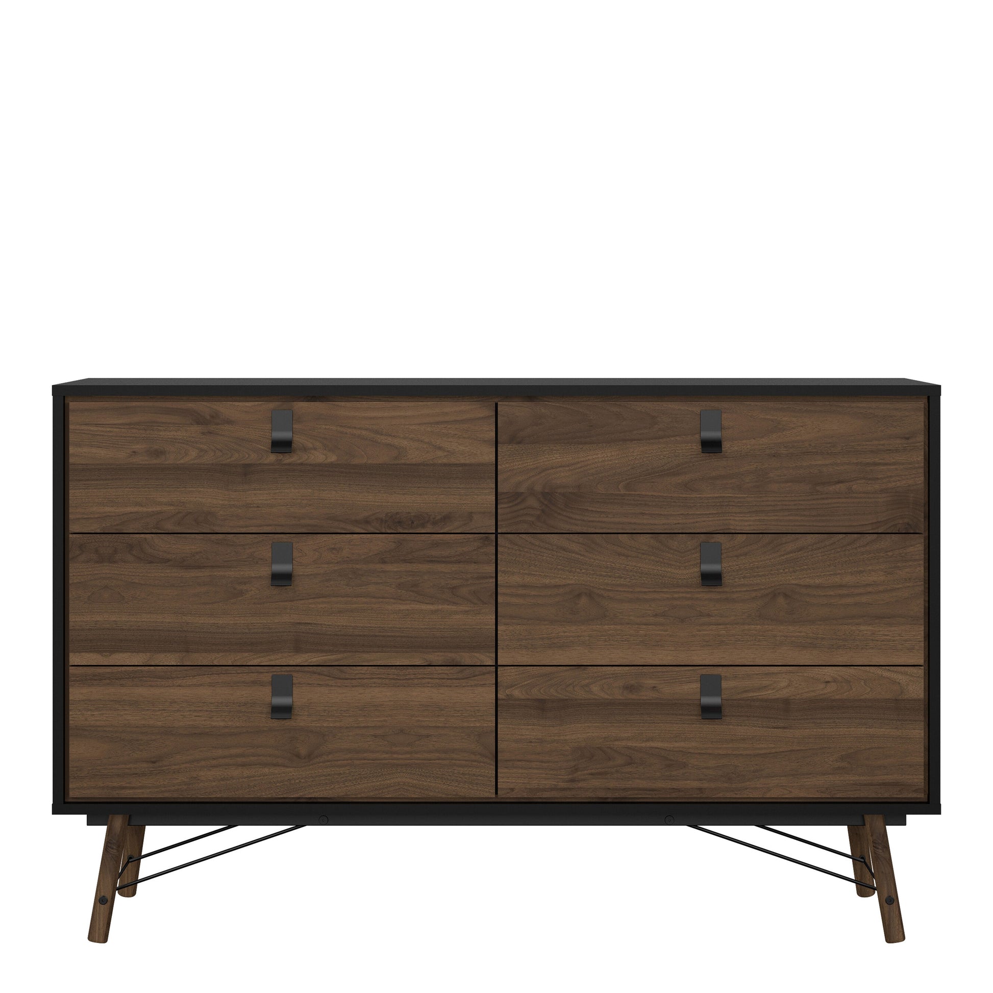 Cote | Furniture Ry Sideboard, Wide Double Chest of Drawers, 6 Drawer - Black Walnut Ry, Chest of Drawers 72186012gmdj