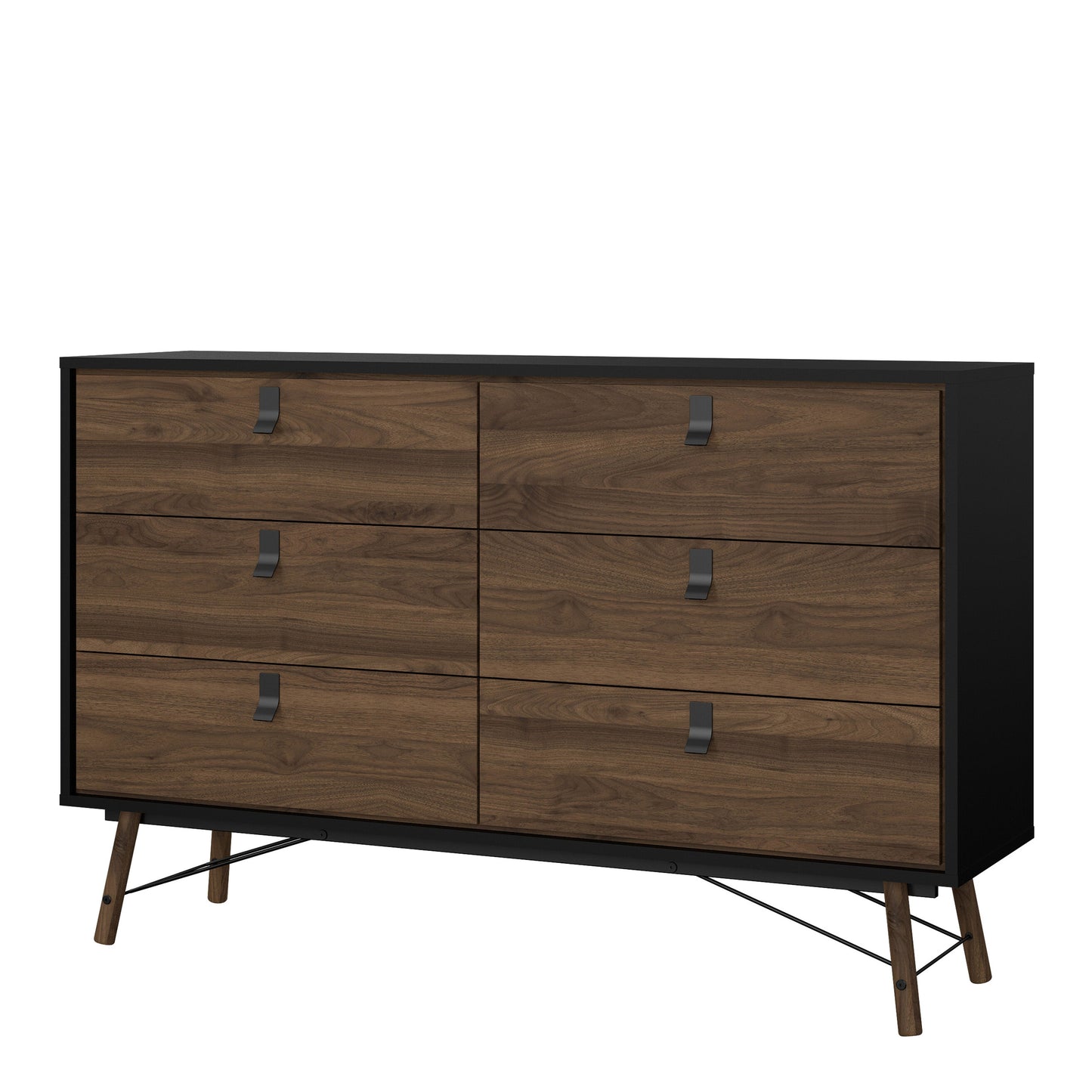 Cote | Furniture Ry Sideboard, Wide Double Chest of Drawers, 6 Drawer - Black Walnut Ry, Chest of Drawers 72186012gmdj