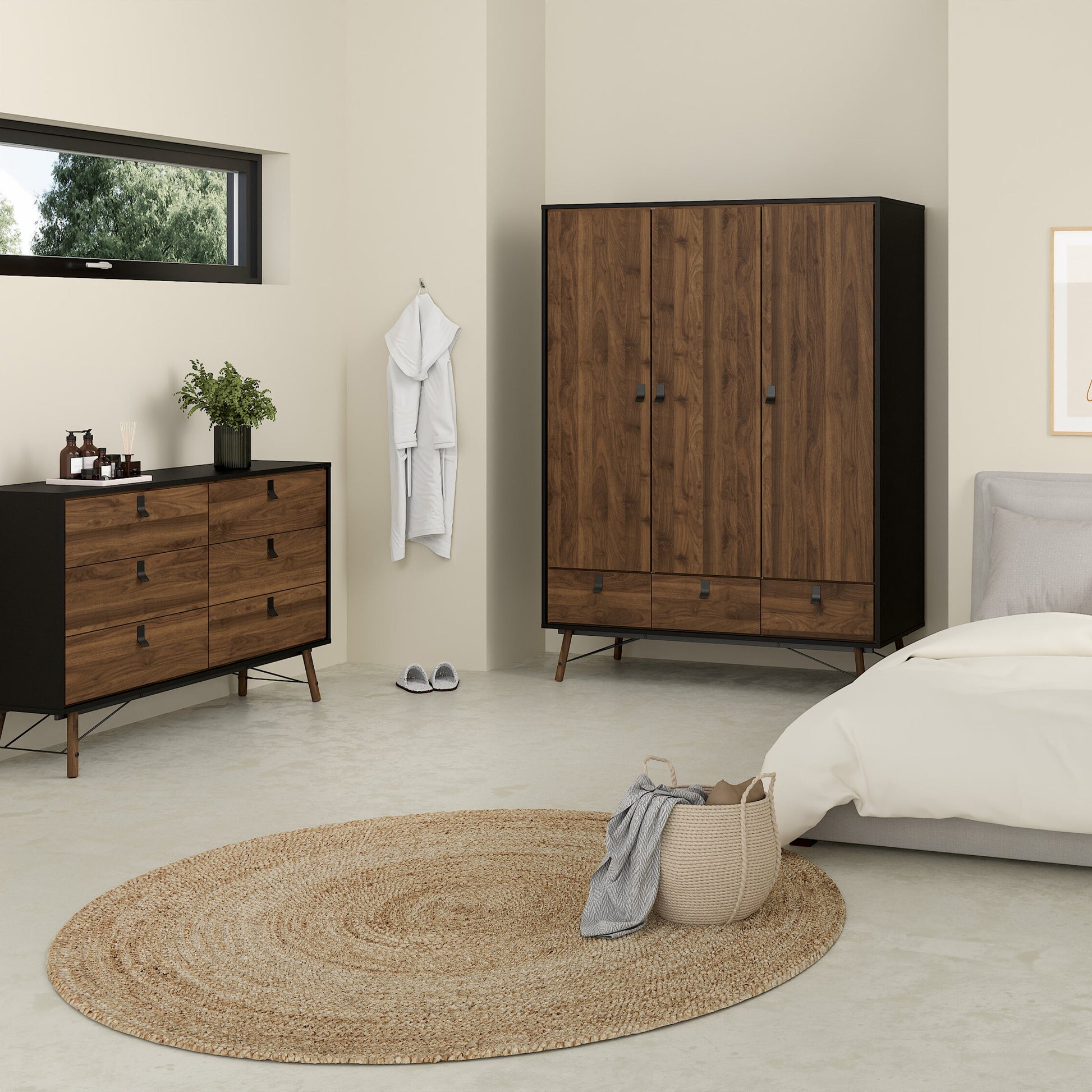 Cote | Furniture Ry Sideboard, Wide Double Chest of Drawers, 6 Drawer - Black Walnut Ry, Chest of Drawers 72186012gmdj