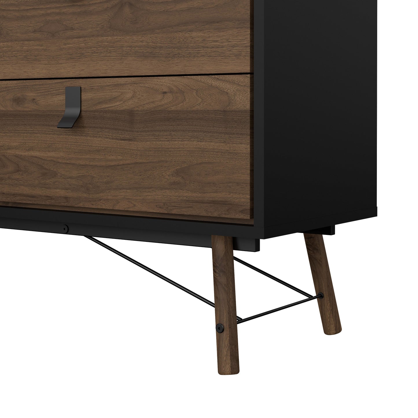 Cote | Furniture Ry Sideboard, Wide Double Chest of Drawers, 6 Drawer - Black Walnut Ry, Chest of Drawers 72186012gmdj