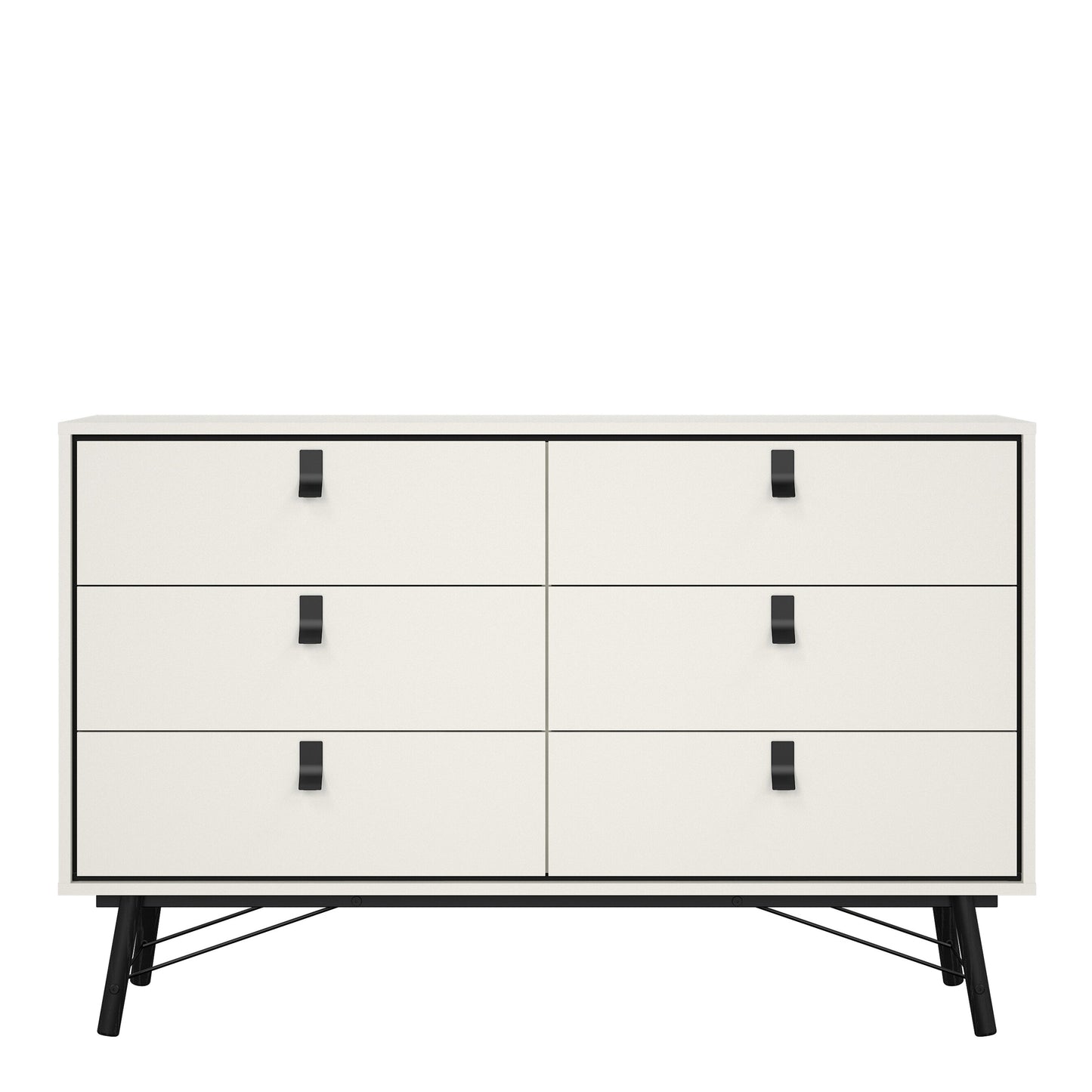 Cote | Furniture Ry Sideboard, Wide Double Chest of Drawers, 6 Drawer - White Ry, Chest of Drawers 72186012gogo