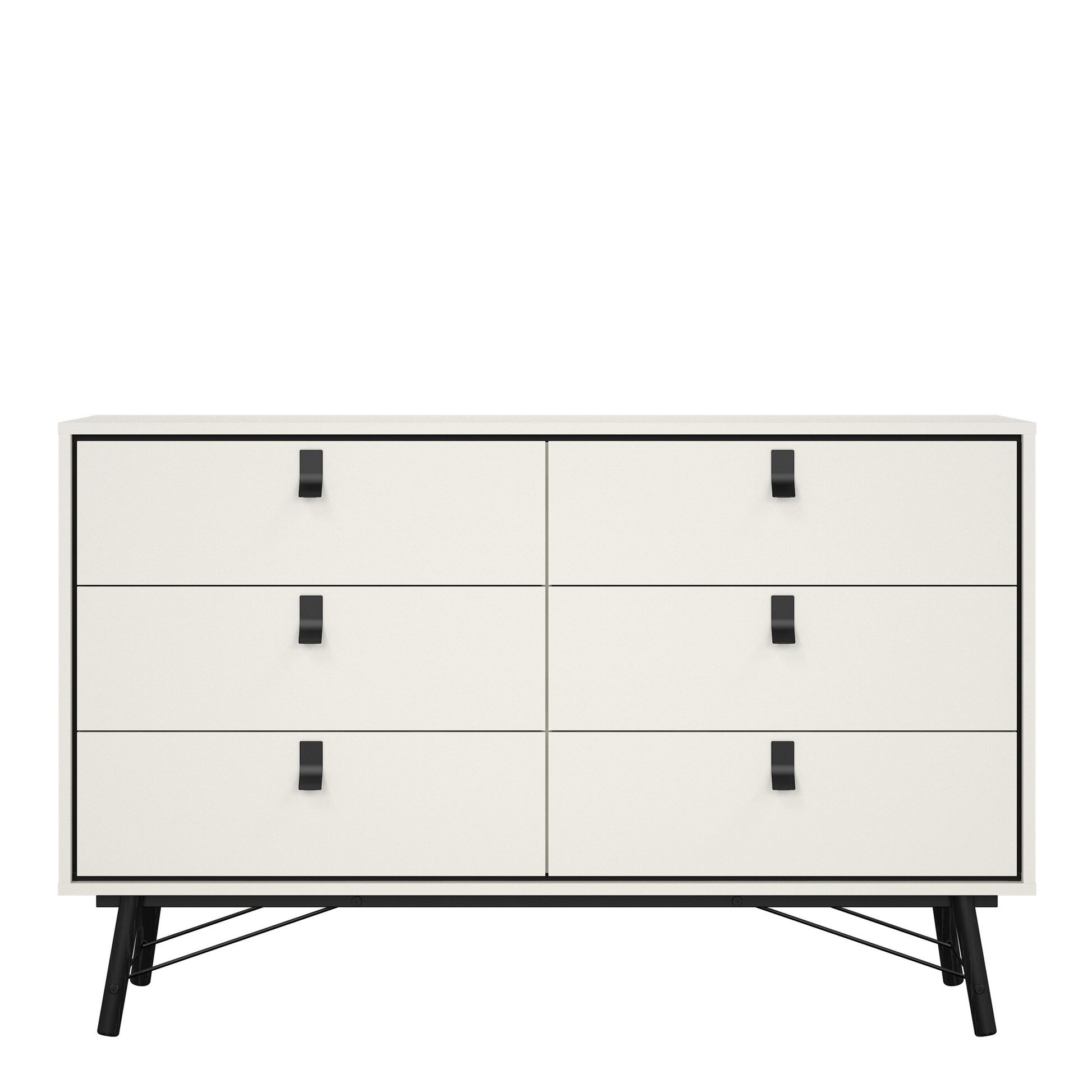 Cote | Furniture Ry Sideboard, Wide Double Chest of Drawers, 6 Drawer - White Ry, Chest of Drawers 72186012gogo