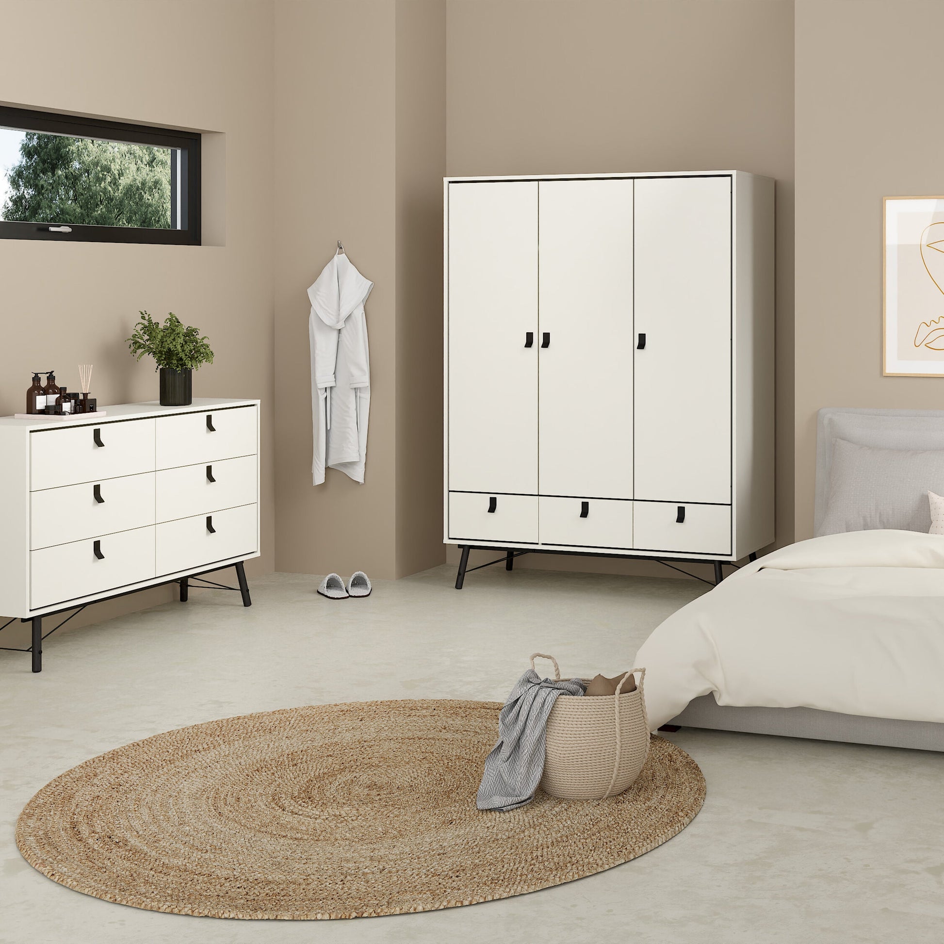 Cote | Furniture Ry Sideboard, Wide Double Chest of Drawers, 6 Drawer - White Ry, Chest of Drawers 72186012gogo