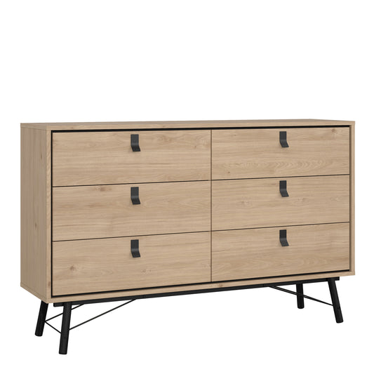 Cote | Furniture Ry Sideboard, Wide Double Chest of Drawers, 6 Drawer - Oak Ry, Chest of Drawers 72186012hlhl