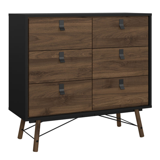 Cote Furniture |  Ry Chest of Drawers, Double 6 Drawers - Walnut Ry, Chest of Drawers 72186013gmdj