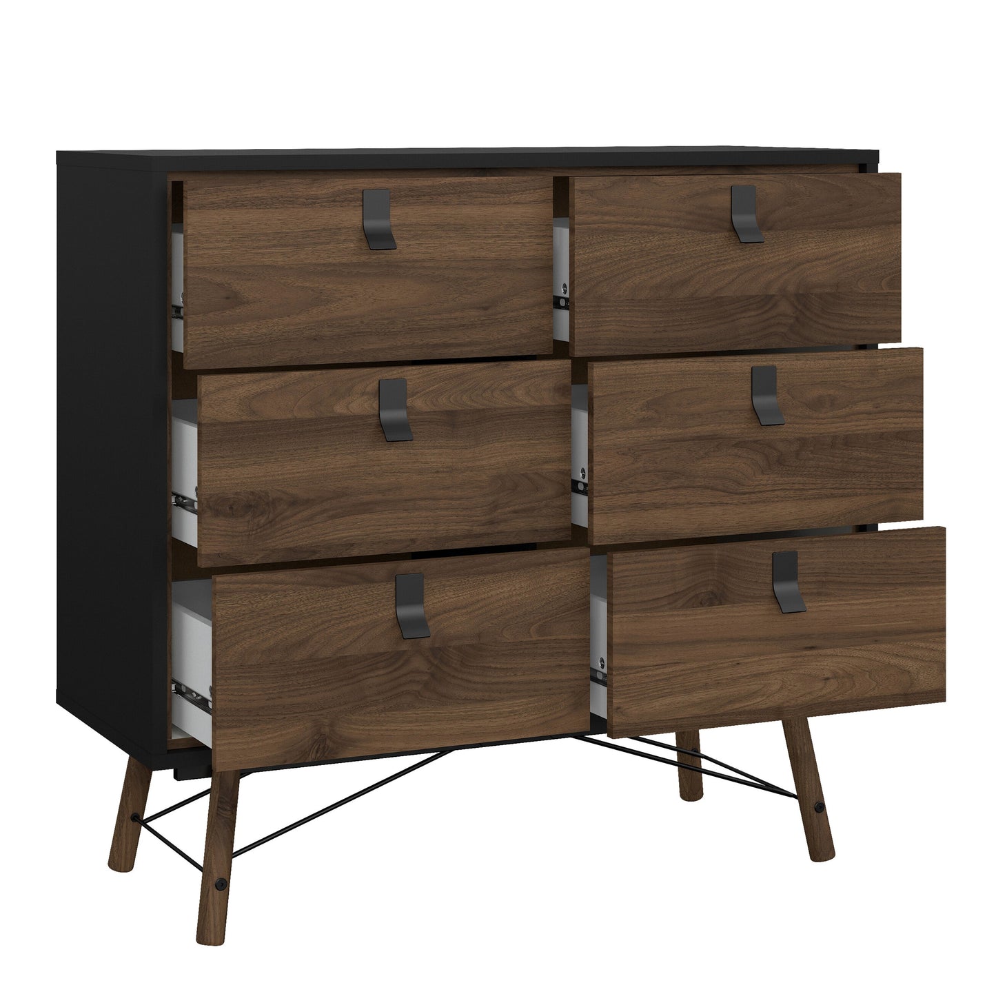 Cote | Furniture Ry Chest of Drawers, Double 6 Drawers - Walnut Ry, Chest of Drawers 72186013gmdj