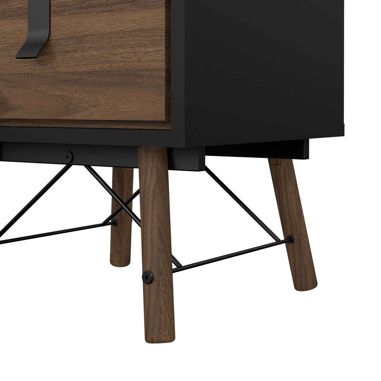 Cote | Furniture Ry Bedside Table, 2 Drawer - Black Walnut Ry, Bedside Tables 72186014gmdj