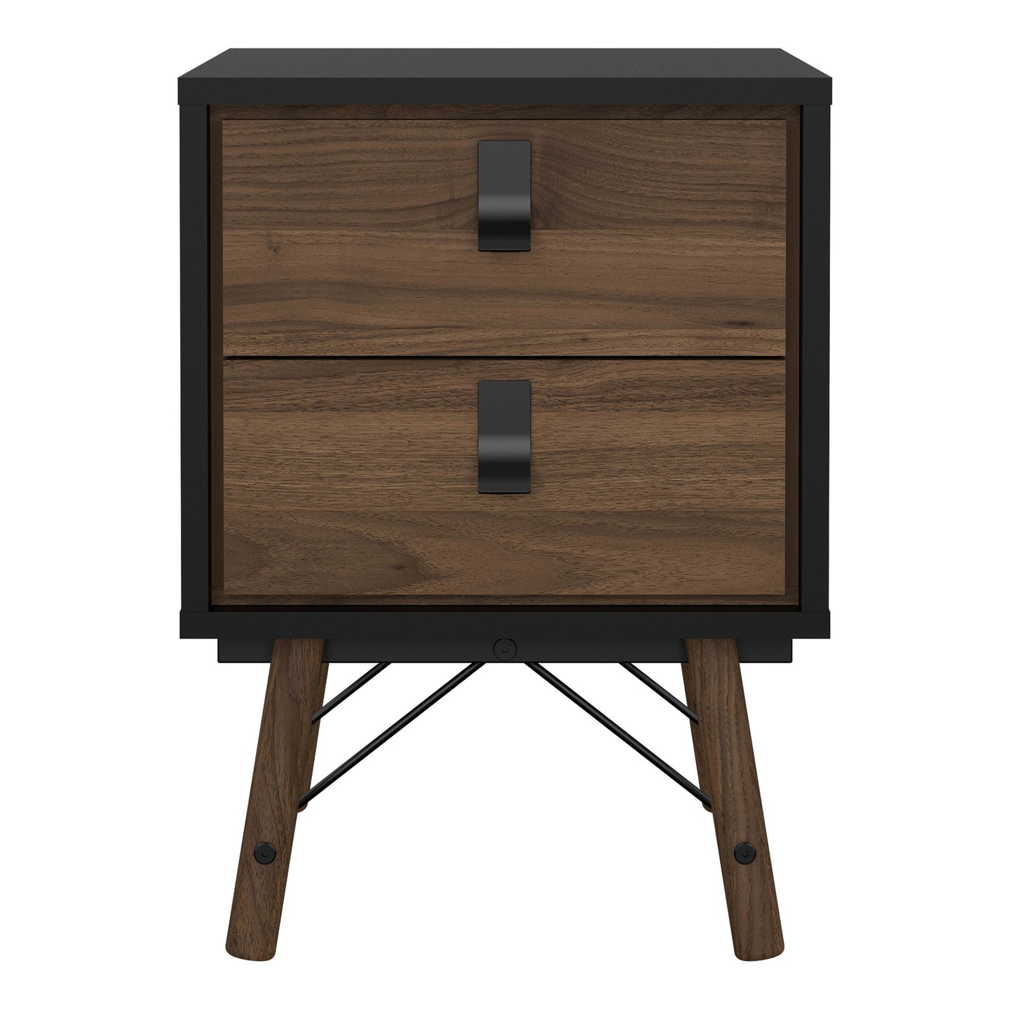 Cote | Furniture Ry Bedside Table, 2 Drawer - Black Walnut Ry, Bedside Tables 72186014gmdj