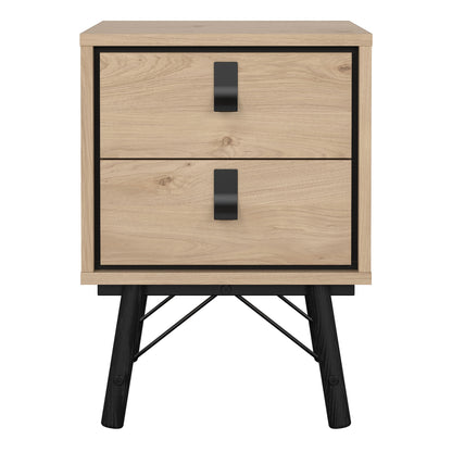 Cote | Furniture Ry Bedside Table, 2 Drawers - Oak Ry, Bedside Tables 72186014hlhl