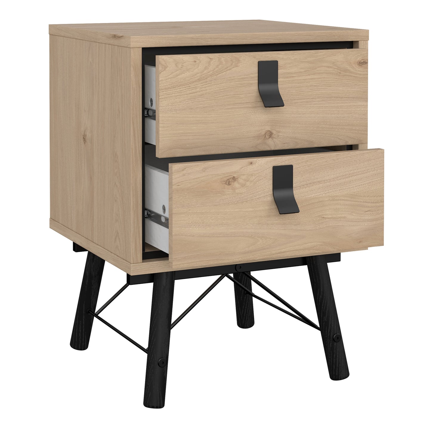 Cote | Furniture Ry Bedside Table, 2 Drawers - Oak Ry, Bedside Tables 72186014hlhl