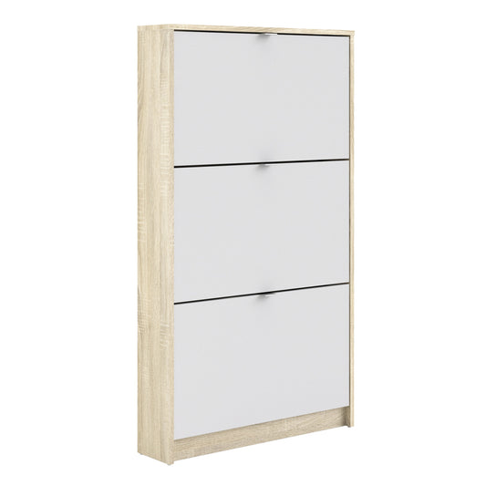 Cote | Furniture Shoes Shoe Storage, 3 Tilting Doors + 1 Layer - Oak & White Shoes, Shoe Storage 72359002ak49