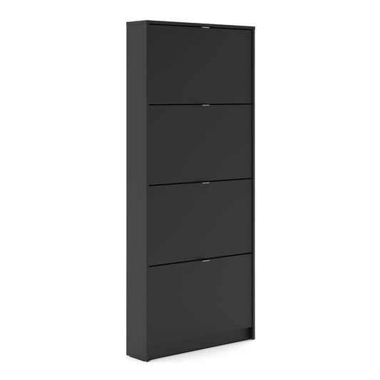 Cote | Furniture Shoes Shoe Storage, 4 Tilting Doors + 1 Layer - Black Shoes, Shoe Storage 72359003gmgm