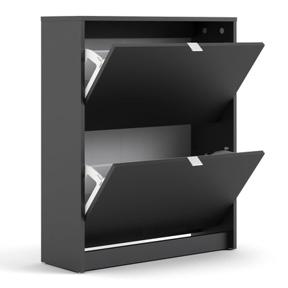 Cote | Furniture Shoes Shoe Storage, 2 Tilting Doors + 2 Layers - Black Shoes, Shoe Storage 72359005gmgm