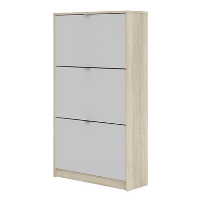 Cote | Furniture Shoes Shoe Storage, 3 Tilting Doors + 2 Layers - Oak & White Shoes, Shoe Storage 72359006ak49