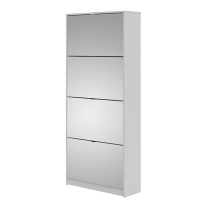 Cote | Furniture Shoes Shoe Storage, 4 Mirror Tilting Doors + 2 layers - White Shoes, Shoe Storage 723590104949