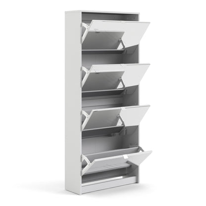 Cote | Furniture Shoes Shoe Storage, 4 Mirror Tilting Doors + 2 layers - White Shoes, Shoe Storage 723590104949