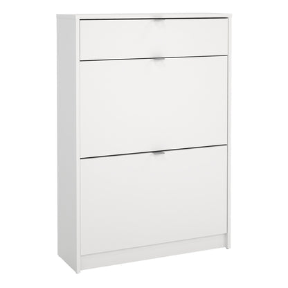 Cote | Furniture Shoes Shoe Storage, 2 Flip Down Doors + 1 Drawer - White Shoes, Shoe Storage 723590114949