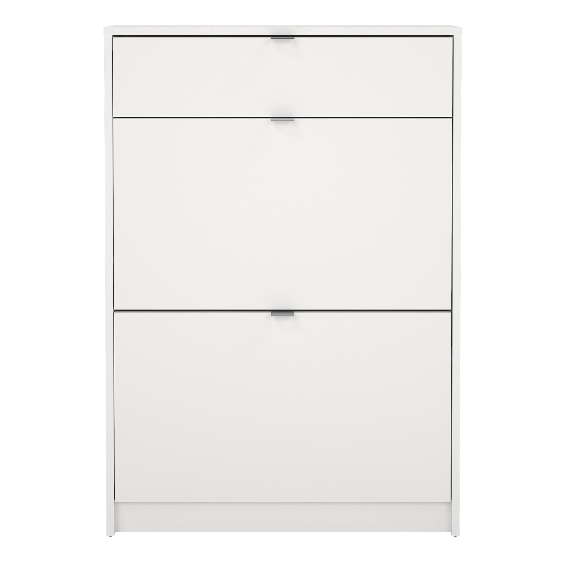 Cote | Furniture Shoes Shoe Storage, 2 Flip Down Doors + 1 Drawer - White Shoes, Shoe Storage 723590114949