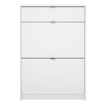 Cote | Furniture Shoes Shoe Storage, 2 Flip Down Doors + 1 Drawer - White Shoes, Shoe Storage 723590114949