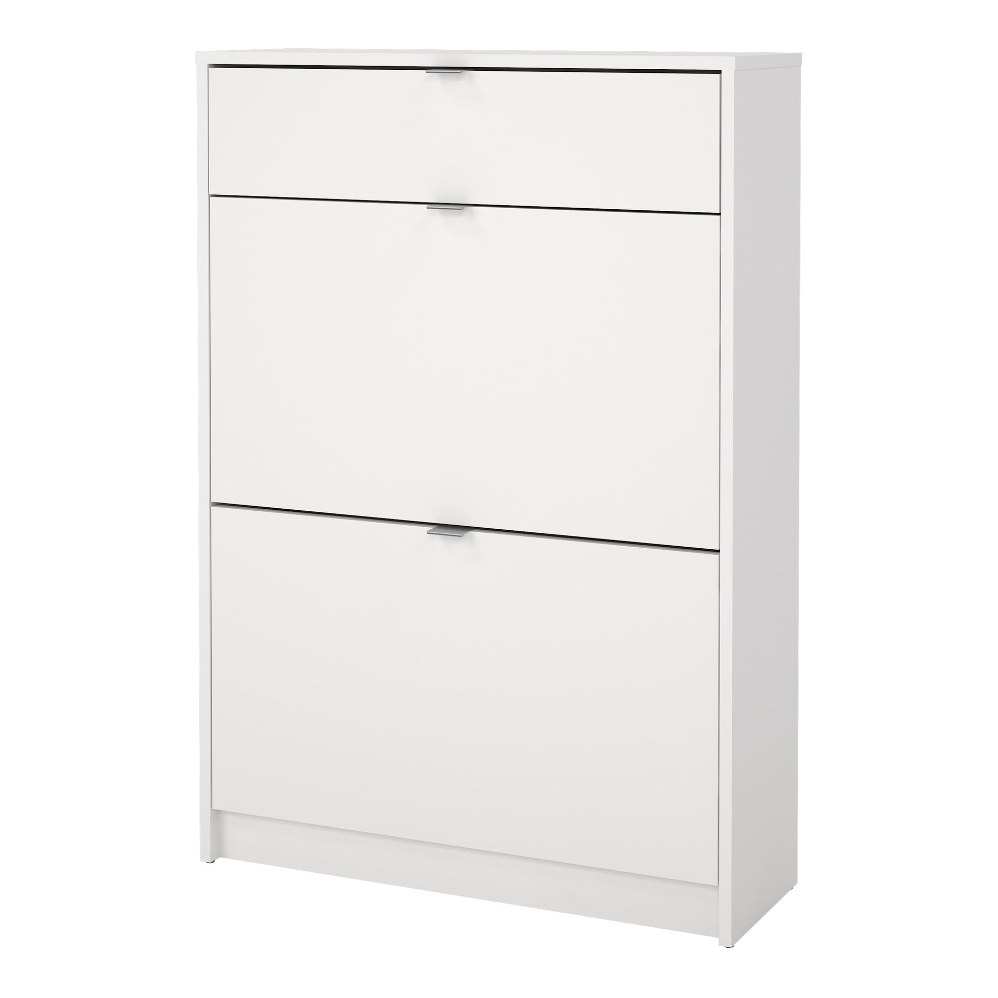 Cote | Furniture Shoes Shoe Storage, 2 Flip Down Doors + 1 Drawer - White Shoes, Shoe Storage 723590114949