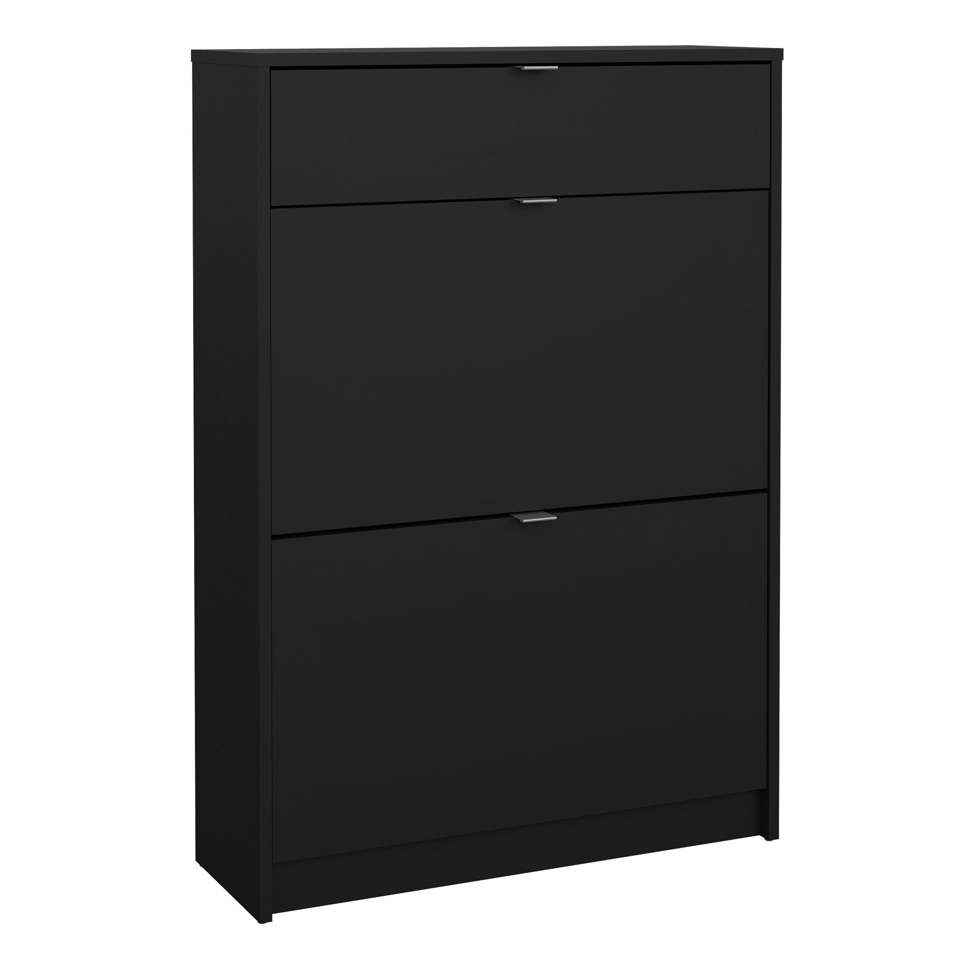 Cote | Furniture Shoes Shoe Storage, 2 Flip Down Doors + 1 Drawer - Black Shoes, Shoe Storage 72359011gmgm