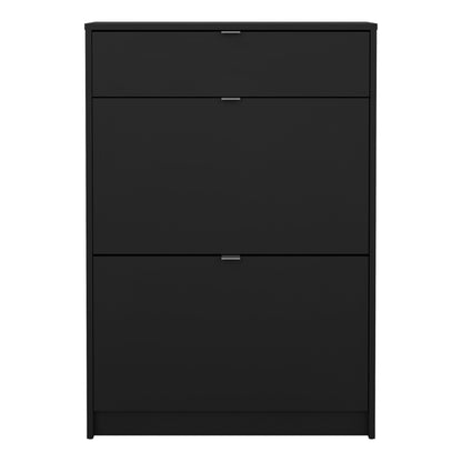 Cote | Furniture Shoes Shoe Storage, 2 Flip Down Doors + 1 Drawer - Black Shoes, Shoe Storage 72359011gmgm